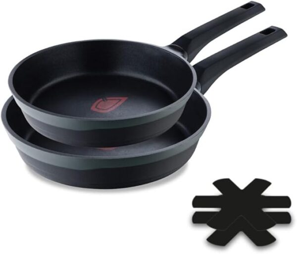 MasterPro Gastro Reeco, 2-Piece Frying Pan Set 20 & 24cm - Durable Cast Aluminum - Temperature Indicator - Soft Touch Handle .....