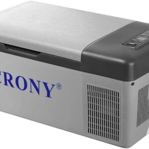 Crony C15 15l portable car refrigerator freezer. It features compressor cooling, a quiet design, low